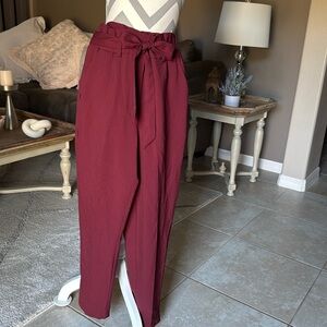 Burgundy trousers